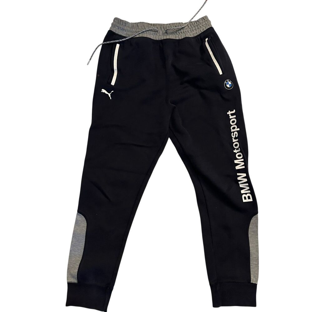 Puma BMW Motorsports Collab Black and Grey Drawstring Sweatpants‎ Size S